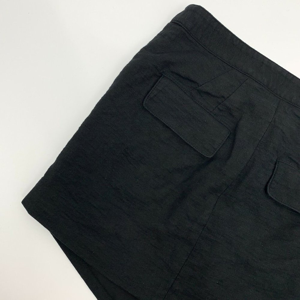 Marissa Webb Skirt Black Loris Scissor Front Asymmetrical Mini Linen - Picture 9 of 13